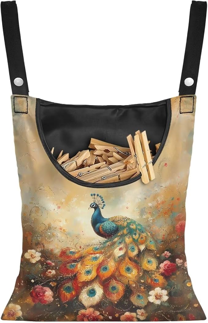 Clothes Pin Hanging Bag with Large Opening, Lightweight Hanging Laundry Bag by Unknown