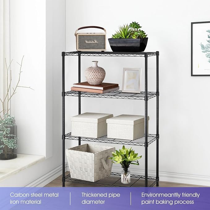 Meet perfect 4-Tier Heavy Duty Wire Shelving Unit, 1000 lbs Total Capacity - Image 4