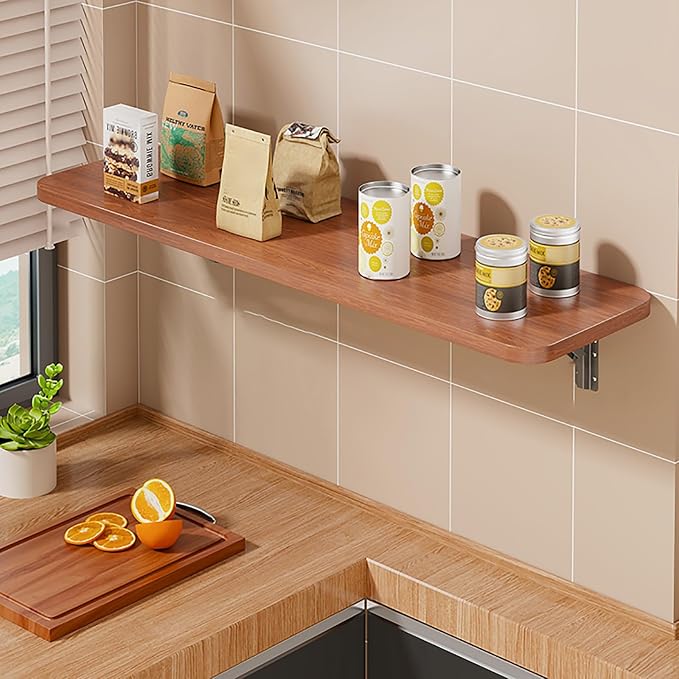 Wall Mounted Folding Table Desk Kitchen Dining Table Floating Foldable Table by Unknown