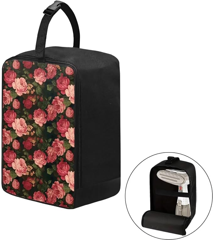 Red Rose Travel Steam Iron Storage Bag Heavy Fabric Carrying Case - Image 2