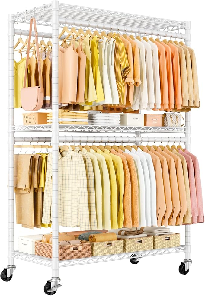 P5 Plus Rolling Clothes Rack Heavy Duty, Clothing Racks by UlifHome