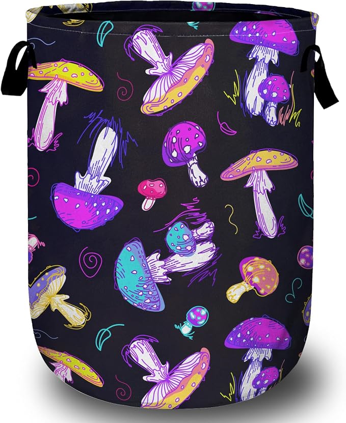 Magic Mushroom Laundry Basket, Foldable Waterproof Laundry Hamper Tote Bag by Unknown