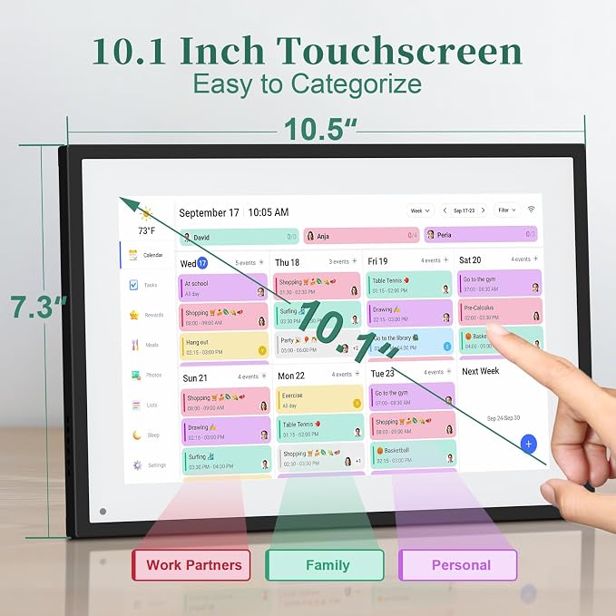 Smart Digital Calendar, 10.1" HD Smart Touch Screen Home Interactive Electron - Image 7