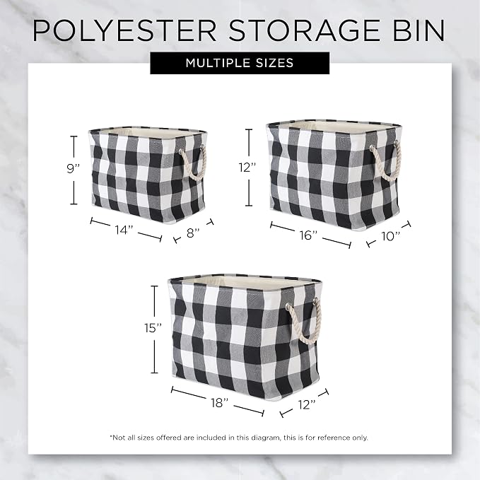 DII Polyester Container with Handles, Lattice Storage Bin, Storm Blue - Image 9