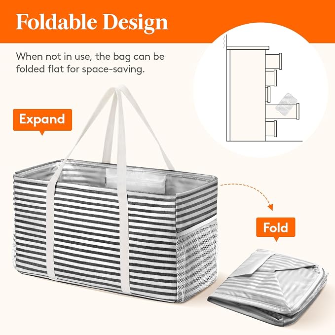 Lifewit Extra Large Tote Bag, Reusable Grocery Bags - Image 4
