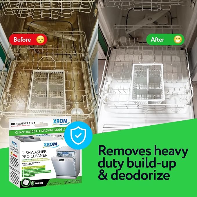 XROM Dishwasher Cleaner Tablets, Plant Based, Deep Clean and Descaler, Removes - Image 3