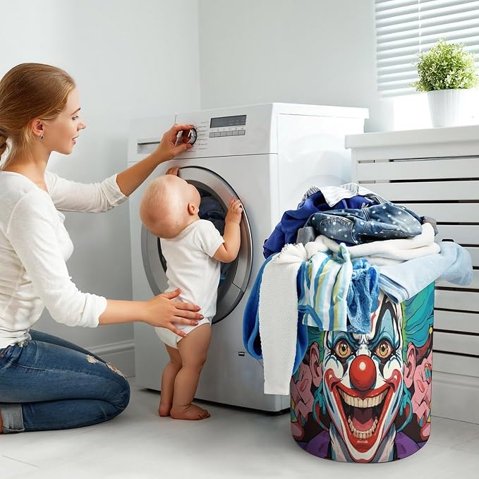 Clowns Laundry Basket with Handles, Laundry Hamper with Internal Support - Image 7