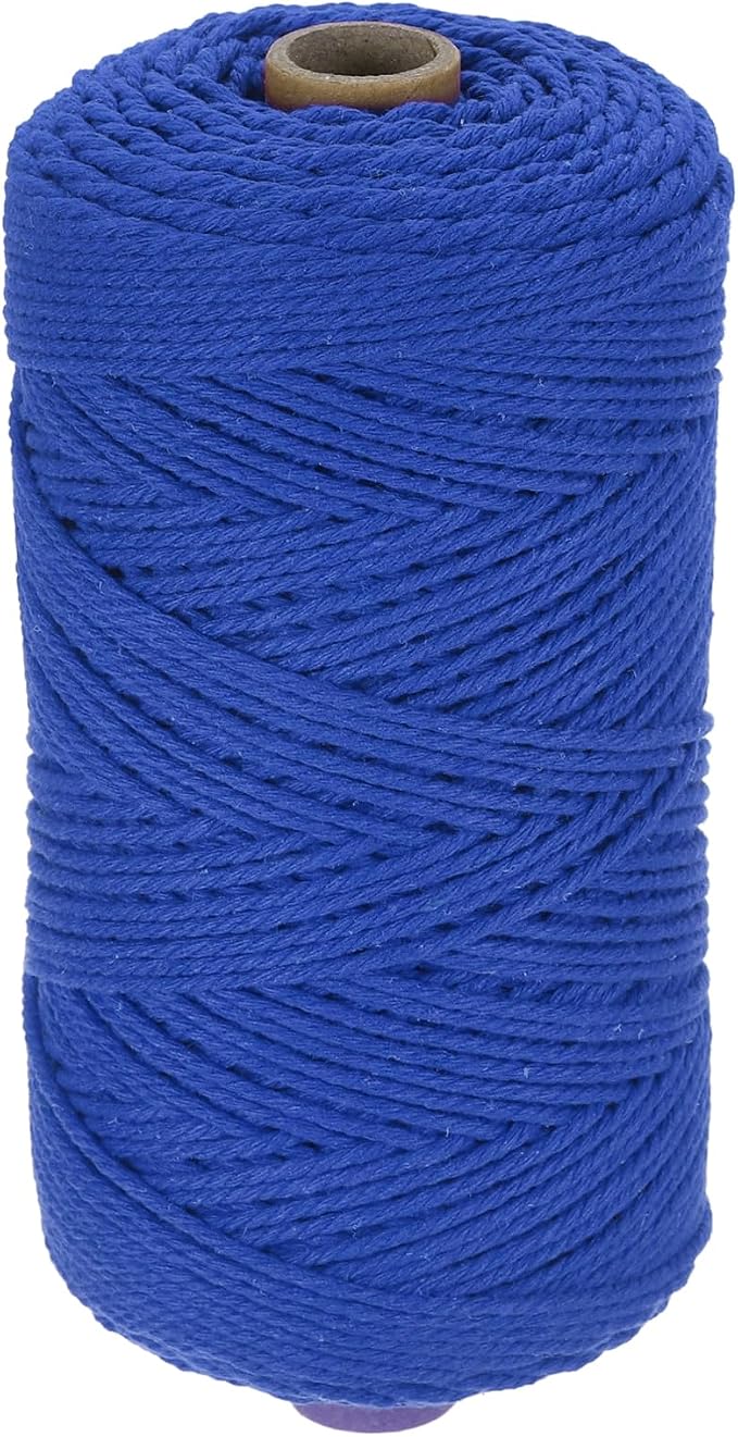 HARFINGTON Natural Macrame Cord 2mm x 220 Yards 3 Strand Twisted Cotton Macrame by HARFINGTON