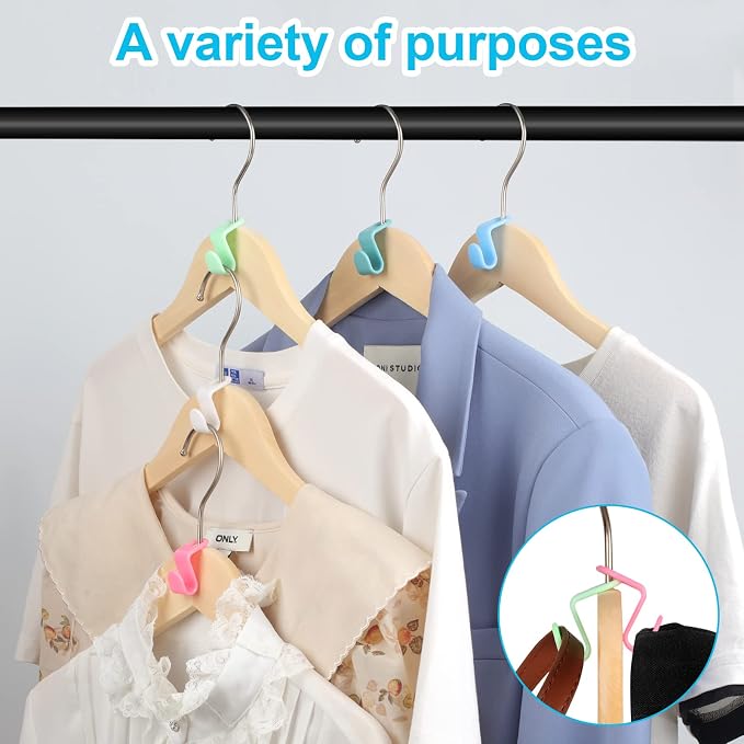 100 PCS Hanger Connector Hooks, Hangers Space Saving, Hanger Clips - Image 5