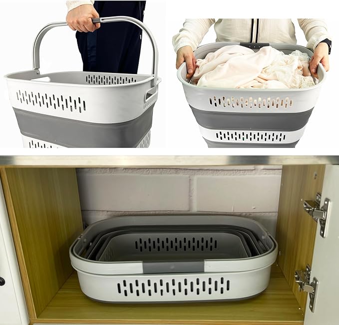 SAMMART 40L Collapsible Plastic Laundry Basket - Image 3