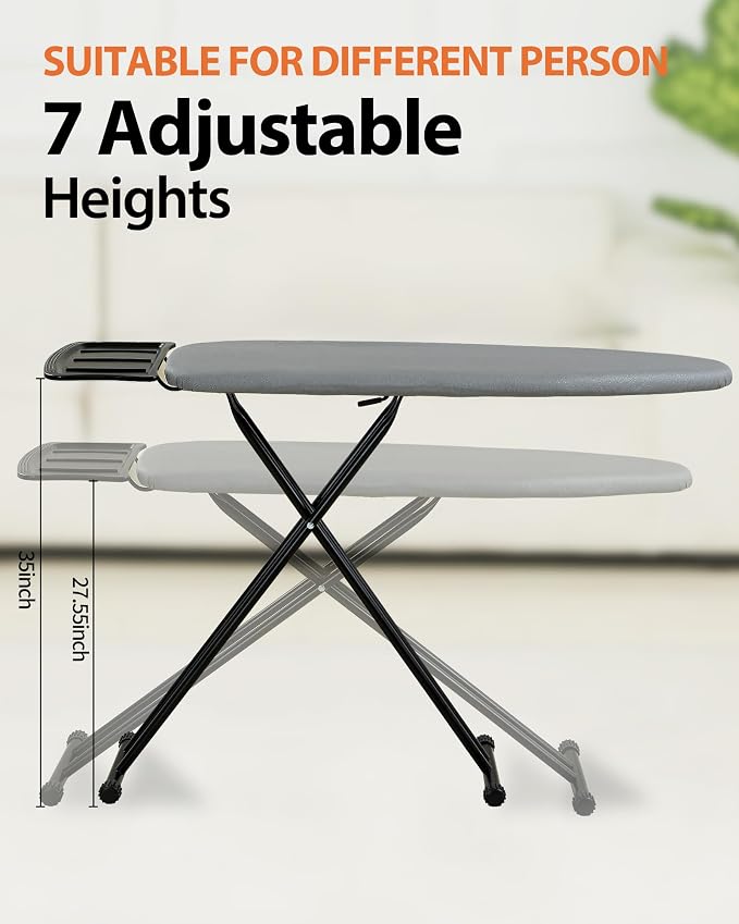 Full Size Ironing Board, Extra wide Foldable Iron Board, Heavy Duty Iron Rest - Image 4