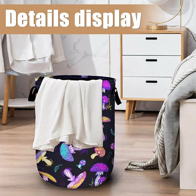 Magic Mushroom Laundry Basket, Foldable Waterproof Laundry Hamper Tote Bag - Image 6