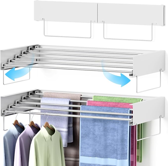 Wall Mounted Drying Rack, Laundry Clothes Drying Rack Foldable, Collapsible by Unknown