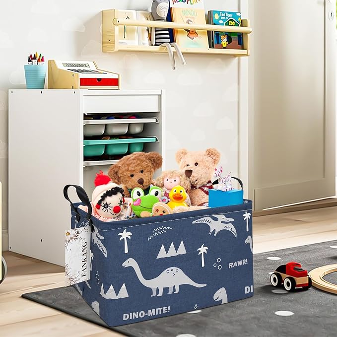 FANKANG Storage Bins, Nursery Hamper Canvas Laundry Basket Foldable - Image 4