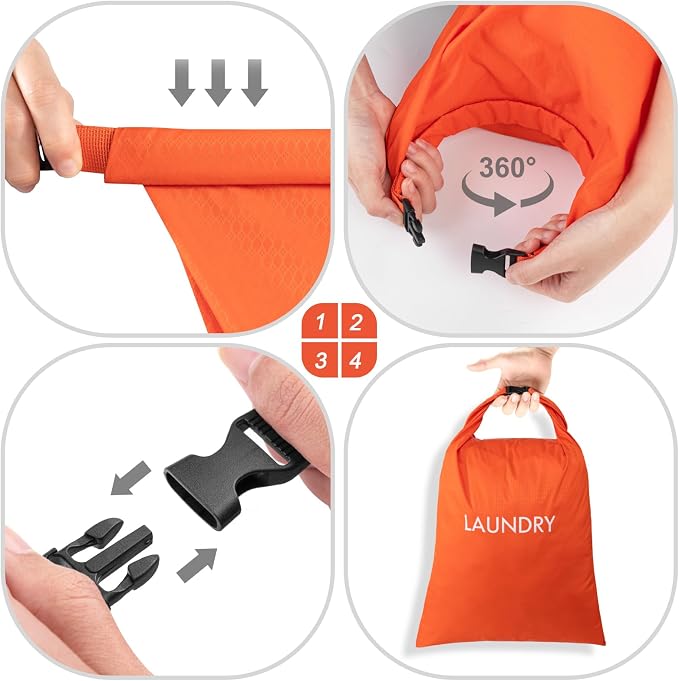2 Pack Travel Laundry Bag, Nylon Washing Bags - Image 4