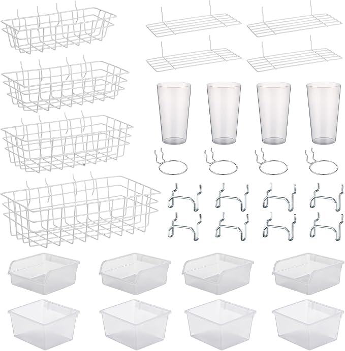Yookeer 32 Pieces Pegboard Organizer Set Peg Board Rack by Yookeer