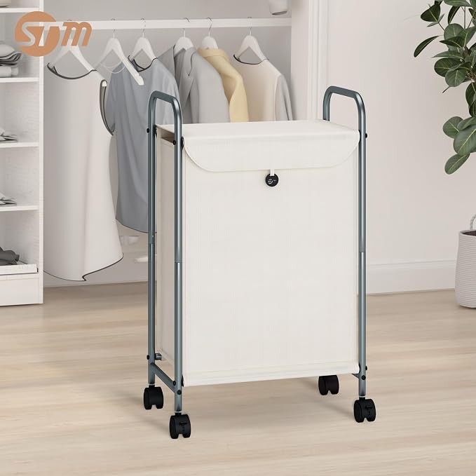 STORAGE MANIAC Rolling Laundry Hamper, Laundry Basket - Image 6