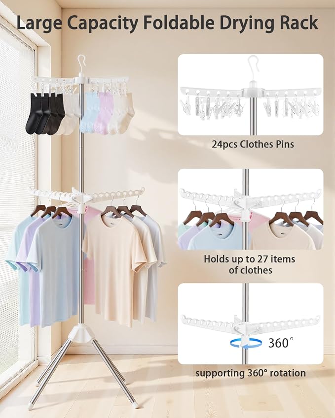 Foldable Clothes Drying Rack - Image 3