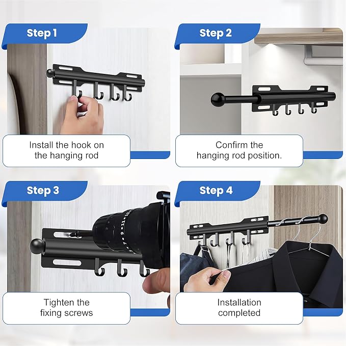 12 inch Valet Rod for Closets Pull Out - Image 5