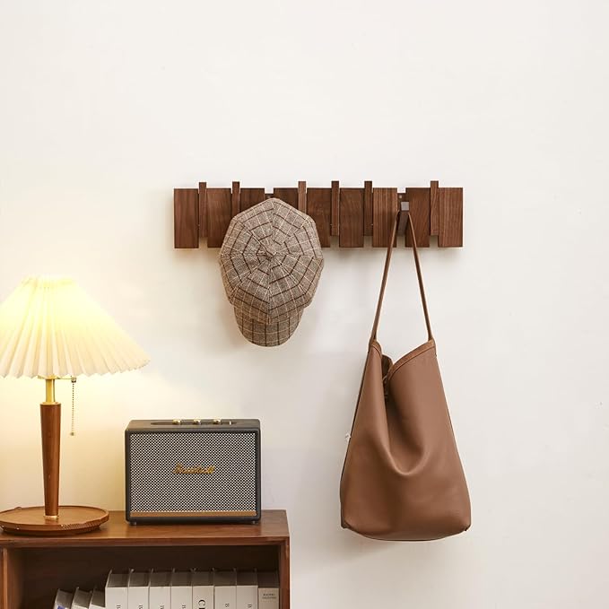 Wood Coat Rack Wall Mount, Coat Hooks Hanger Wall Mounted, Heavy Duty Wall Coat - Image 3