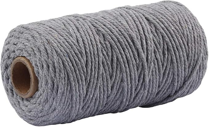109 Yards 3mm Macrame Cotton Cord 4 Strand Twisted Twine Strings Rope by Zhiheng