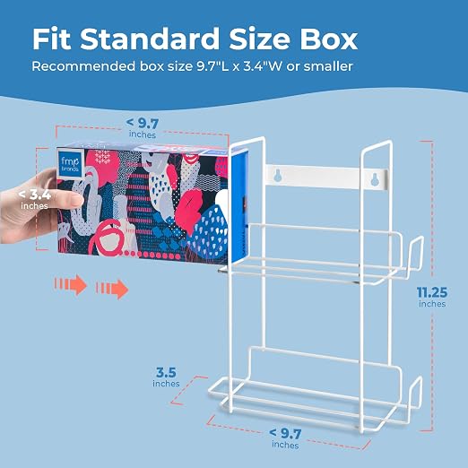 FMP Brands Double Glove Holder for Wall Mount, Wire Rack Disposable Napkin - Image 3