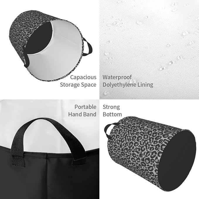 Leopard Cheetah Print Laundry Hamper Bag - Image 3