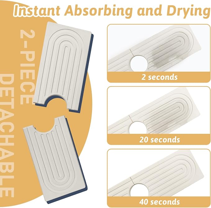 Detachable Faucet Handle Drip Catcher, Dish Drying Mat Soap Sponge Holder Tray - Image 5