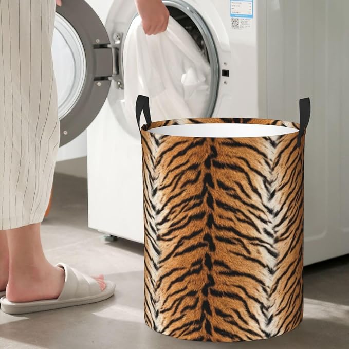 Tiger Animal Texture Laundry Hamper Bag - Image 6