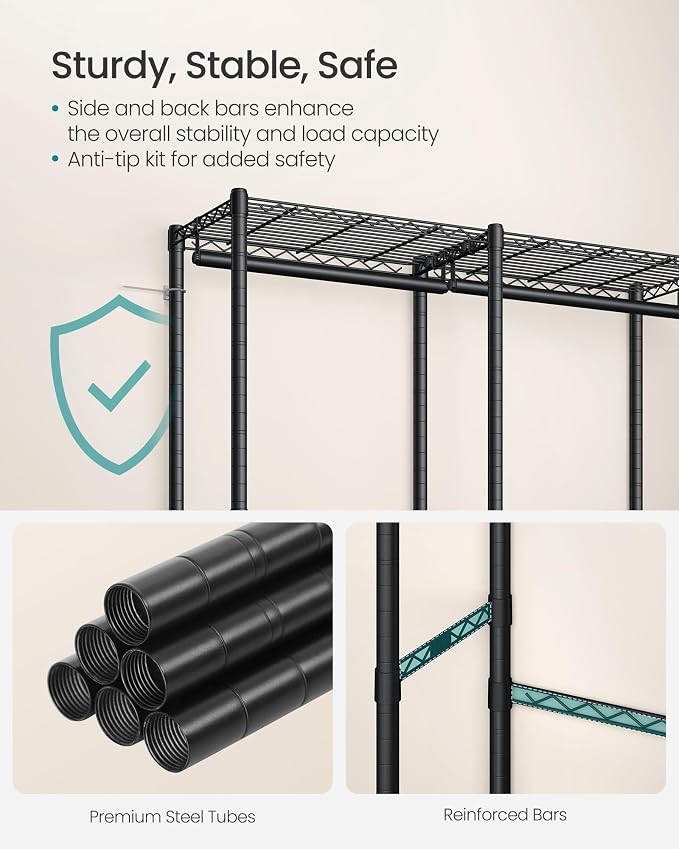 SONGMICS Clothing Rack, Heavy-Duty Garment Rack - Image 6