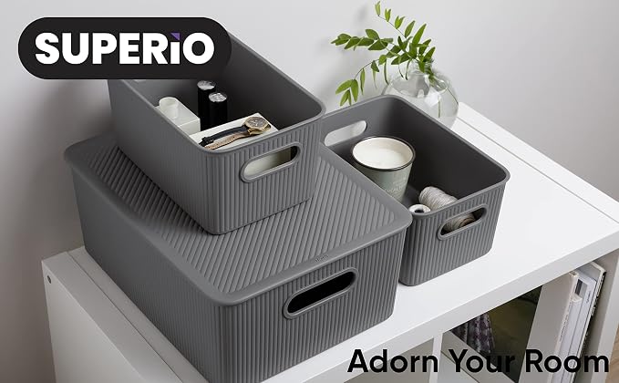 Superio Decorative Plastic Basket Open Home Storage Bins Organizer Baskets - Image 4