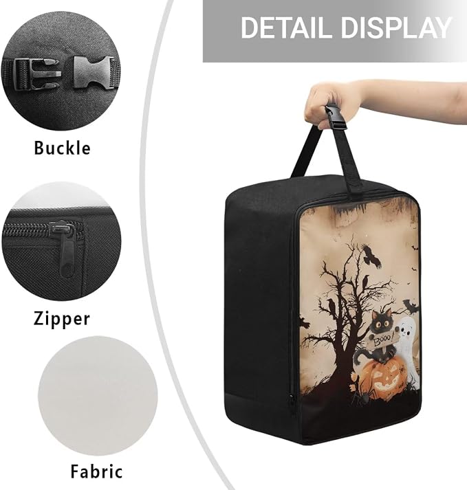 Glowing Pumpkin Ghost Irons Carrying Case Zippered Travel Carrying Bag - Image 5