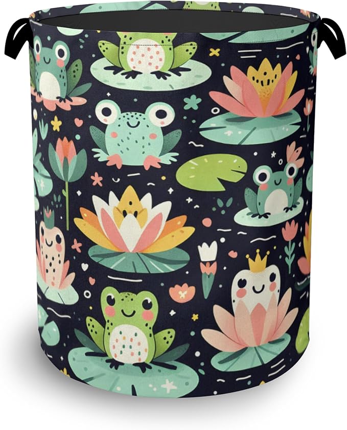 Funny Frog Laundry Basket, Foldable Oxford Cloth Tote Bag Laundry Hamper by Unknown