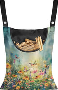 Floret Clothespin Bag with Hanging Hook Laundry Clothes Pin Holder Waterproof by Bivxisrvo