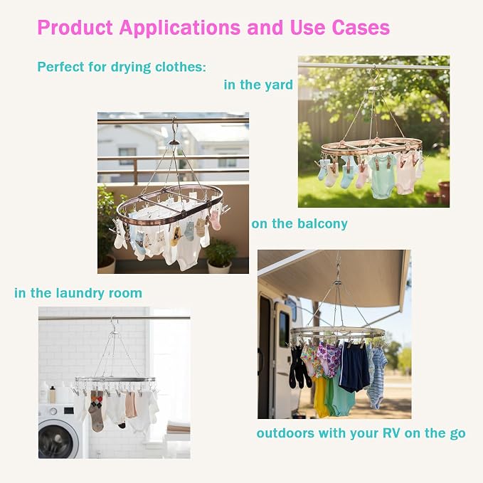 Sock Drying Rack with 26 Clips - Image 2