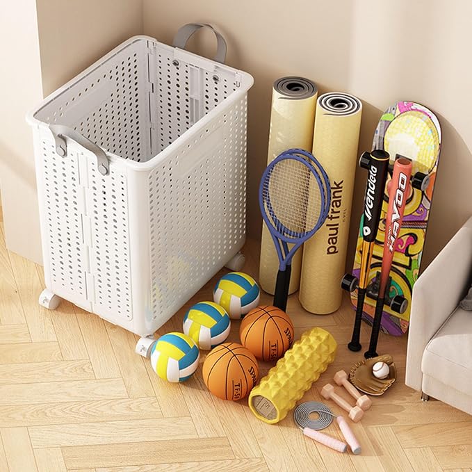 55L Collapsible Large Laundry Hamper, laundry basket plastic, Laundry Basket - Image 6
