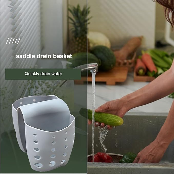 Sponge Holder For Sink, Silicone Construction, 12.3x10.5x9cm, Saddle Sponge - Image 3