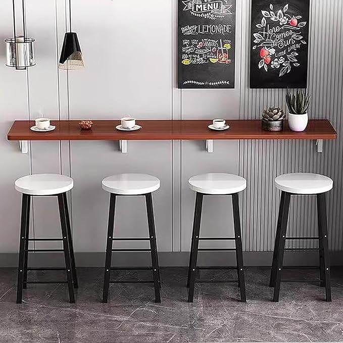Wall Mounted Folding bar Table, Wooden Wall Dining Table, Narrow Long Floating by Unknown