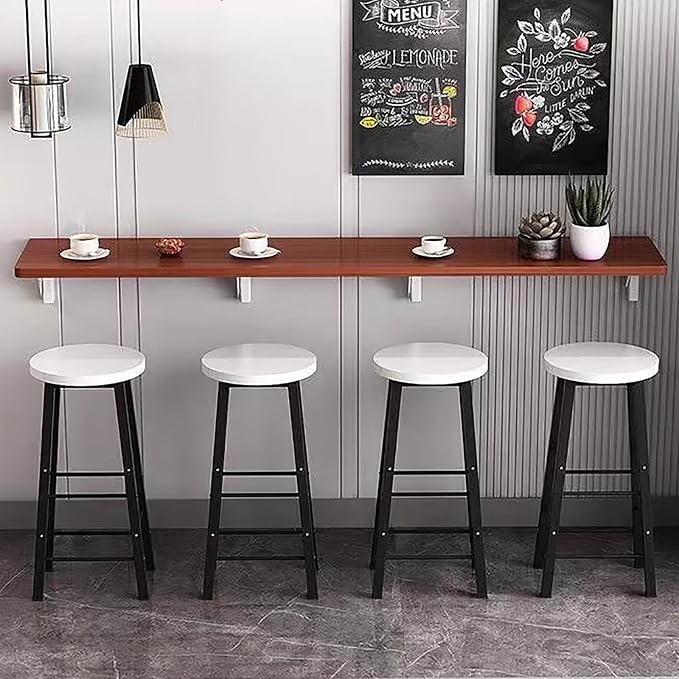 Wall Mounted Folding bar Table, Wooden Wall Dining Table, Narrow Long Floating by Unknown