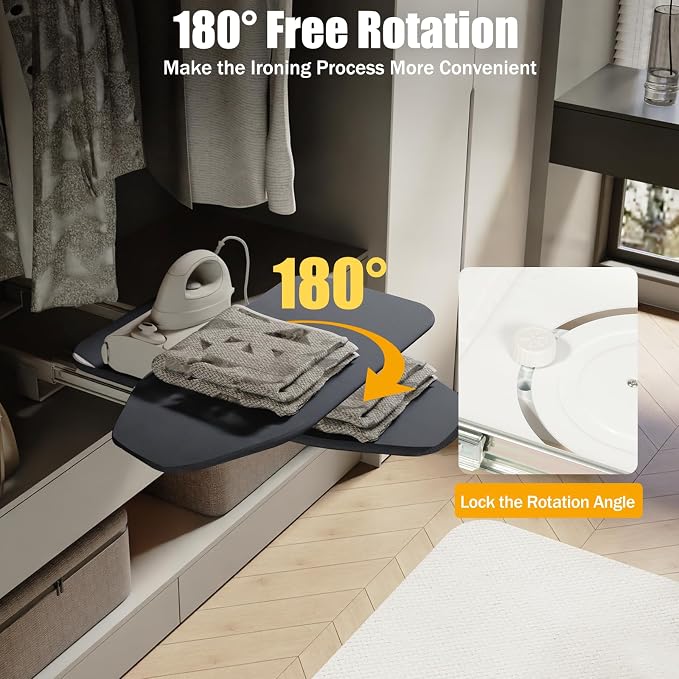 Retractable Ironing Board with Cotton Fabric Cover, 32 x 12 inch Ironing - Image 3