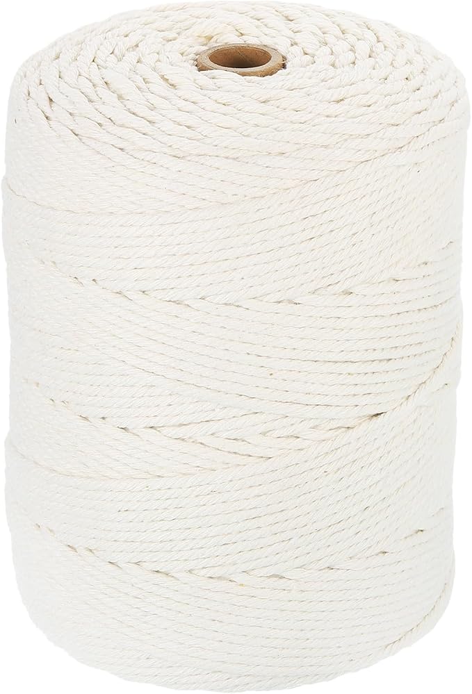 HARFINGTON Natural Macrame Cord 3mm x 328 Yards 4 Strand Twisted Cotton Macrame by HARFINGTON