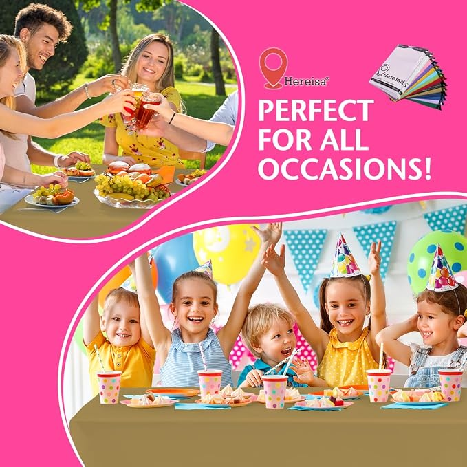 Disposable Plastic Tablecloth Gold 54x108 Inch, Dining Protection - Image 7