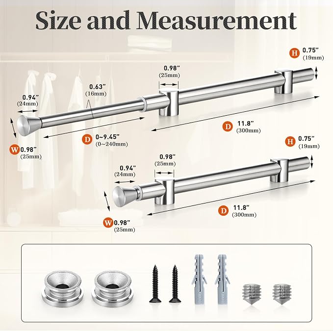 1Pcs Valet Rod for Closet Pull Out, Adjustable Heavy Duty Closet Valet Rod - Image 7