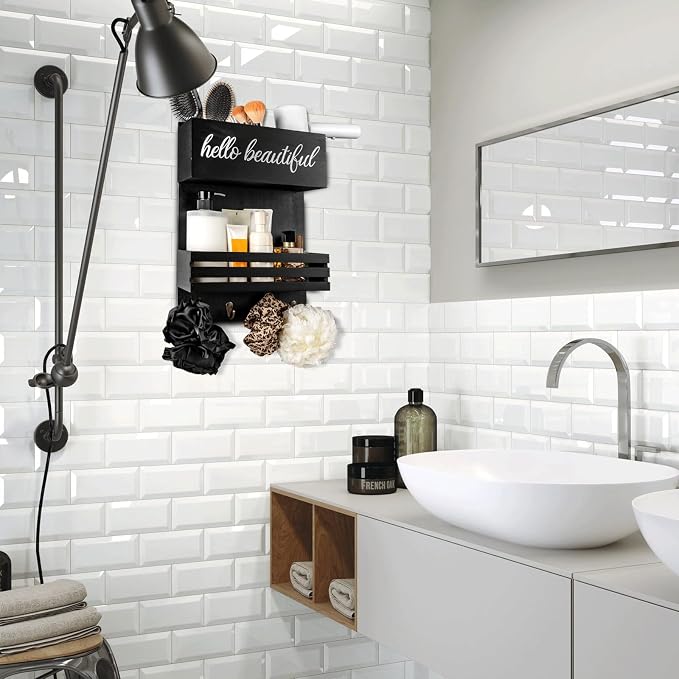 Wooden Hair Dryer Holder Wall-Mounted - Image 2