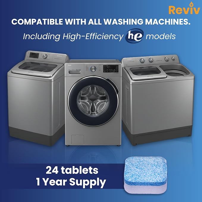 REVIV Washing Machine Cleaner Tablets – HE Compatible Descaler - Image 3