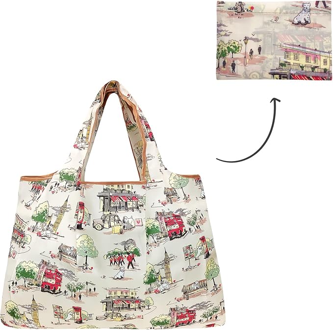 allydrew Large Foldable Tote Nylon Reusable Grocery Bag - Image 5