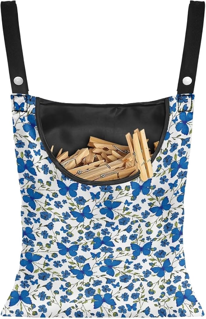 Butterfly Clothespin Bag Holder Large Capacity Pin Collector Bag by Psesaysky