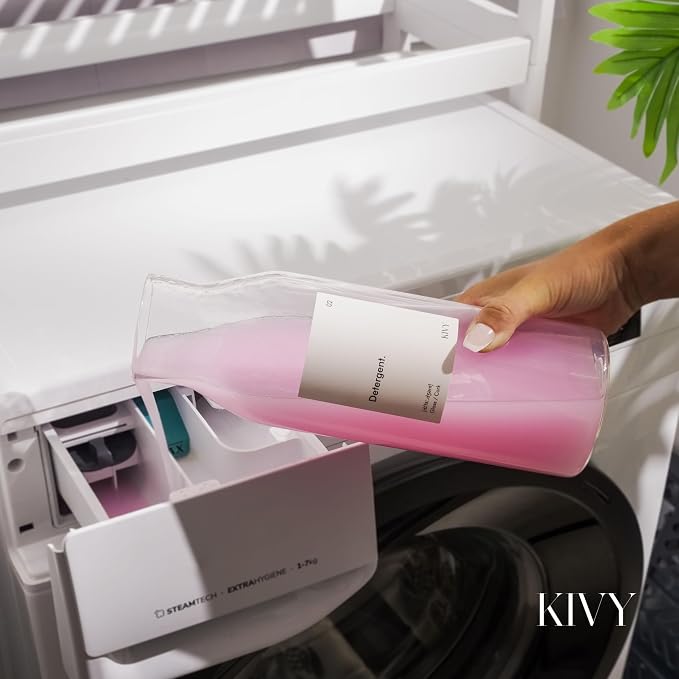 KIVY Glass Laundry Detergent Dispenser + Labels Glass Jars - Image 7