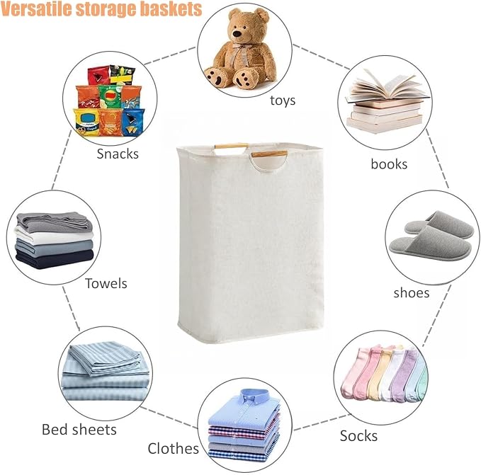 70L Laundry Basket, Waterproof Laundry Clothe Hamper, Cute Laundry Hamper - Image 2
