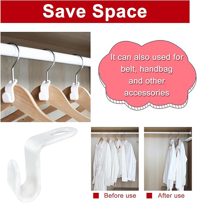 Andiker 40Pcs Clothes Hanger Connector Hooks, Plastic Mini Closet Hanger - Image 2